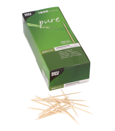 Product foto van Houten tandenstokers rond set van 1800 Pure