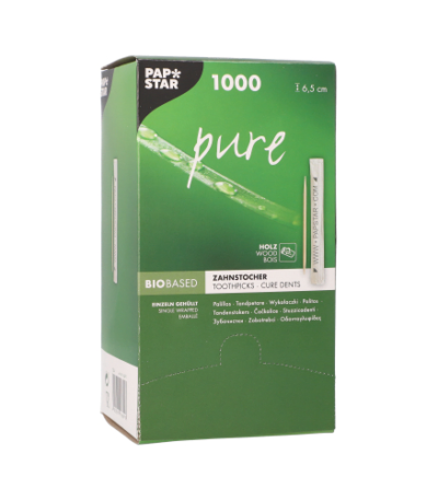 Product foto van Houten tandenstokers set van 1000 PAPSTAR