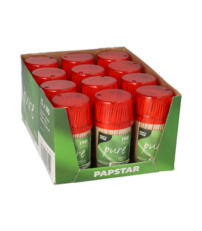 Product foto van Houten tandenstokers set van 190 met dispenserbox