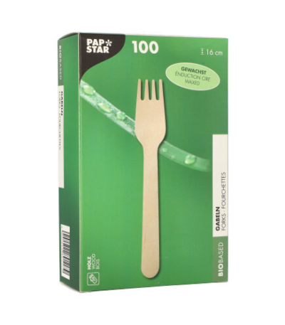 Product foto van Houten vorken gewaxt 16cm set van 100