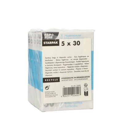 Product foto van Hygienezakjes wit spenderbox 150 stuks