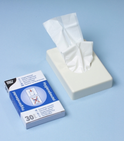 Product foto van Hygienezakjes wit spenderbox 30 stuks