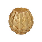 Product foto van Kaarsen bolkaars goud 10cm Pine Cone