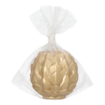 Product foto van Kaarsen bolkaars goud 10cm Pine Cone