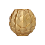 Product foto van Kaarsen bolkaars goud 10cm Pine Cone