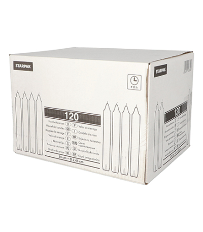 Product foto van Kaarsen huishoudelijk wit set van 120