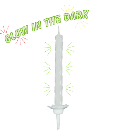 Product foto van Kaarsen met houder Glow in the dark set van 10