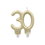 Product foto van Kaarsen met houder goud "30" set van 10
