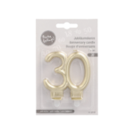 Product foto van Kaarsen met houder goud "30" set van 10