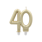 Product foto van Kaarsen met houder goud "40" set van 6