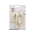 Product foto van Kaarsen met houder goud "40" set van 6