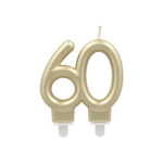 Product foto van Kaarsen met houder goud "60" set van 6
