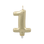 Product foto van Kaarsen met houder goud 7cm set van 1