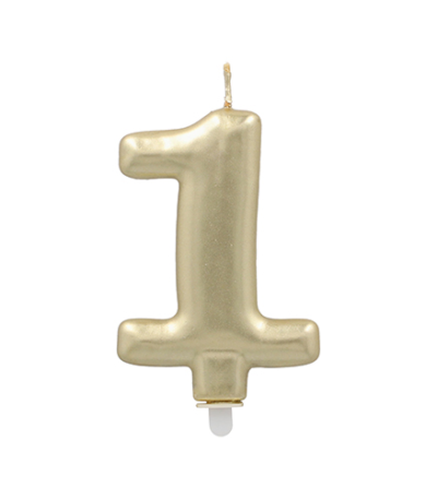 Product foto van Kaarsen met houder goud 7cm set van 1