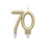 Product foto van Kaarsen met houder goud 7cm set van 10 "70"