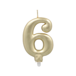 Product foto van Kaarsen met houder goud 7cm set van 6