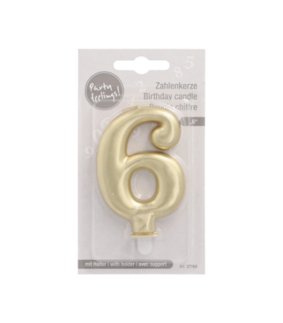 Product foto van Kaarsen met houder goud 7cm set van 6