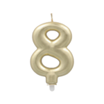 Product foto van Kaarsen met houder goud 7cm set van 8