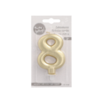 Product foto van Kaarsen met houder goud 7cm set van 8