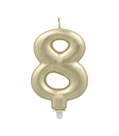 Product foto van Kaarsen met houder goud 7cm set van 8