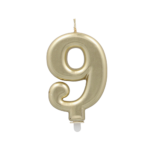 Product foto van Kaarsen met houder goud 9cm set van 9