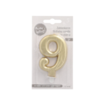 Product foto van Kaarsen met houder goud 9cm set van 9