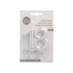 Product foto van Kaarsen met houder zilver 18 stuks