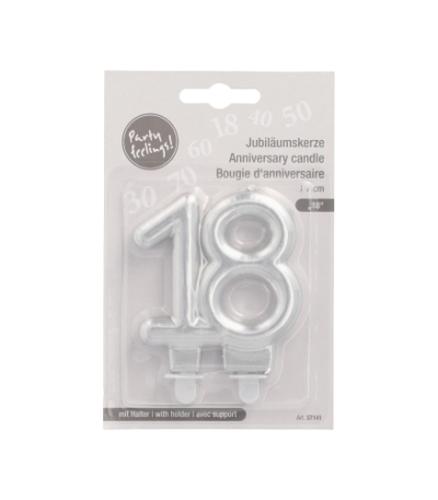 Product foto van Kaarsen met houder zilver 18 stuks