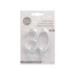 Product foto van Kaarsen met houder zilver 30 stuks