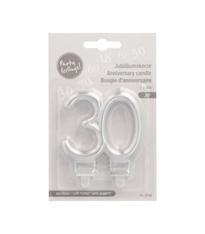 Product foto van Kaarsen met houder zilver 30 stuks