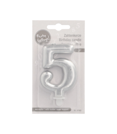 Product foto van Kaarsen met houder zilver 5stuks