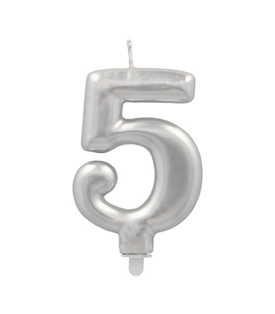 Product foto van Kaarsen met houder zilver 5stuks