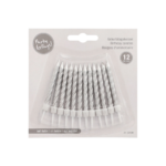 Product foto van Kaarsen op houder verjaardag zilver 6cm set van 12