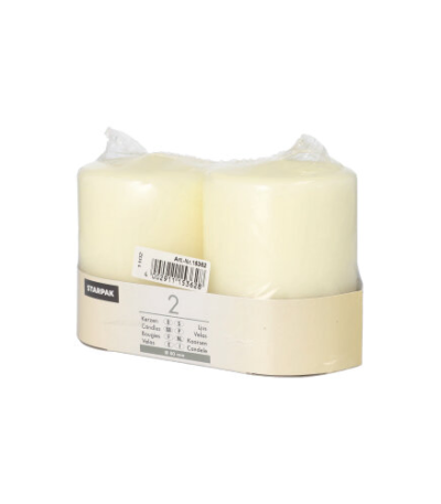 Product foto van Kaarsen stompkaars ivoor set van 2 80mm x 100mm