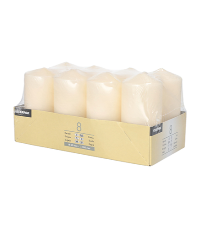 Product foto van Kaarsen stompkaarsen creme set van 8