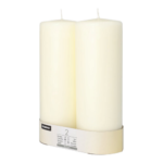 Product foto van Kaarsen stompkaarsen ivoor 80mm x 220mm set van 2 Ivory