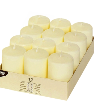 Product foto van Kaarsen stompkaarsen ivoor set van 12