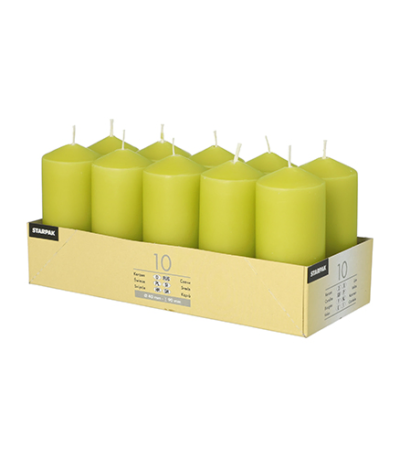 Product foto van Kaarsen stompkaarsen kiwi set van 10