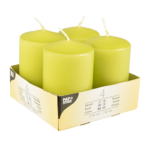 Product foto van Kaarsen stompkaarsen kiwi set van 4