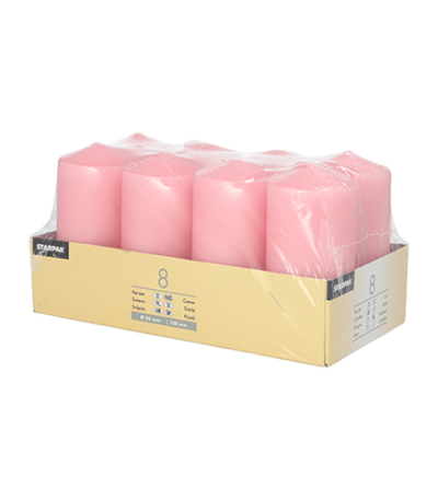 Product foto van Kaarsen stompkaarsen oudroze set van 8