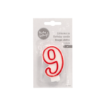 3cm set van 9 met rode rand