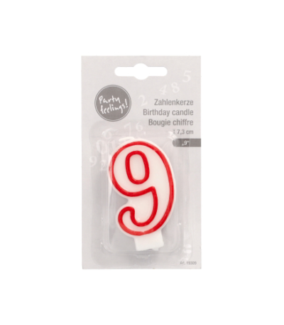 3cm set van 9 met rode rand