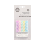 Product foto van Kaarsjes met houders pastel assorti kleuren set van 24