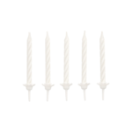 Product foto van Kaarsjes met houders wit set van 24