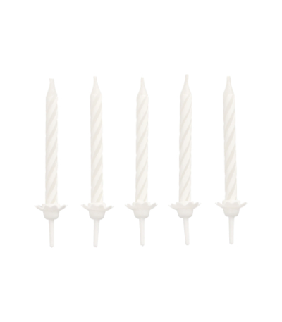 Product foto van Kaarsjes met houders wit set van 24