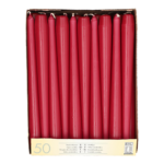 Product foto van Kandelaarkaarsen bordeaux set van 50 22cm