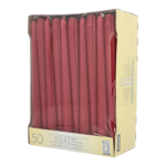 Product foto van Kandelaarkaarsen bordeaux set van 50 22cm