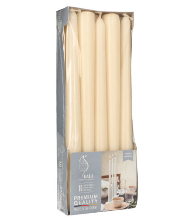 Product foto van Kandelaarkaarsen creme set van 10 25cm