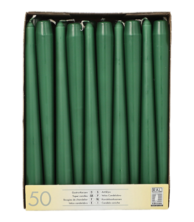 Product foto van Kandelaarkaarsen donkergroen set van 50 2