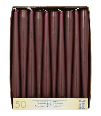 Product foto van Kandelaarkaarsen rood set van 50 2